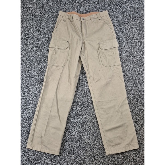 Duluth Pants Men's 37x36 Khaki Fire Hose Canvas Relaxed Fit Cargo Work - Picture 1 of 8